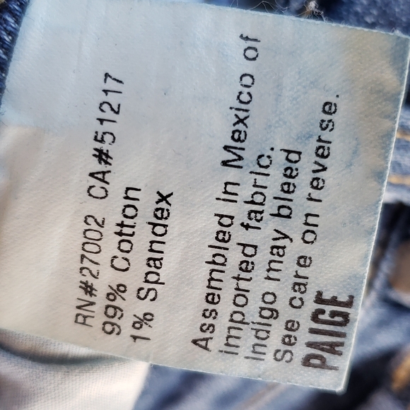 Paige Stretch Bermuda Jean Shorts Cut-Offs Size 25" Waist X 11" Inseam Length - Picture 8 of 9